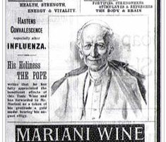 Pope Leo XIII endorses "Vin Mariani", a patent medicine containing cocaine.